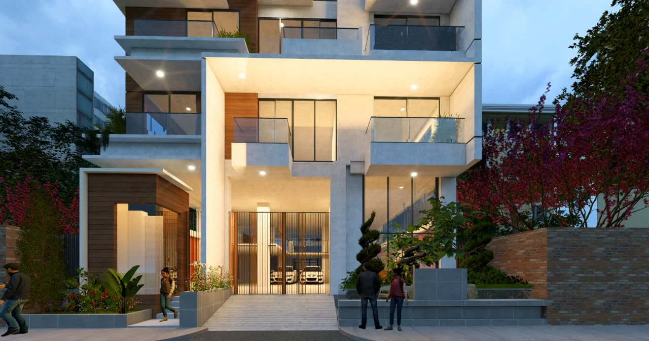 Aster Apartment entrance view