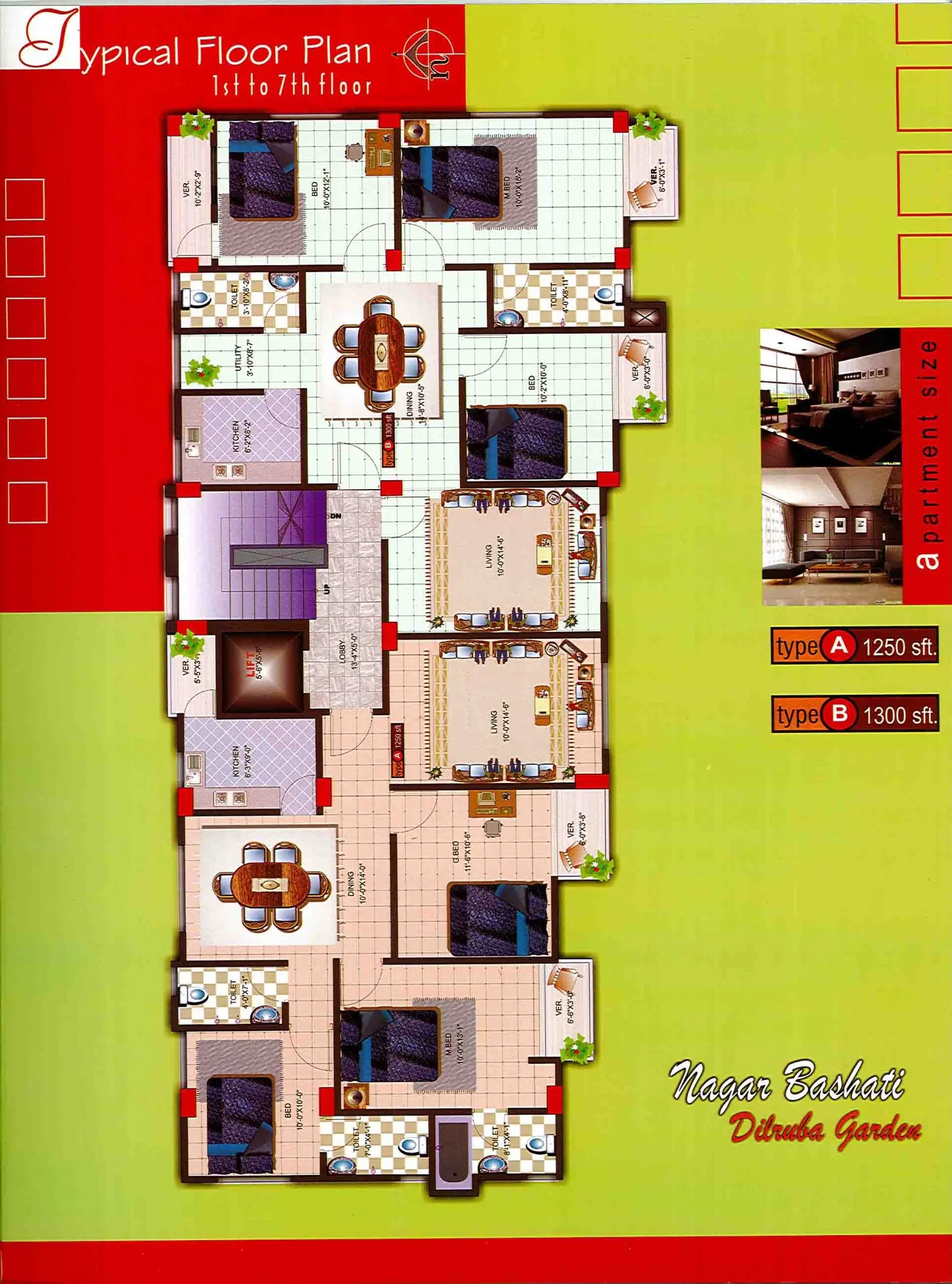 Dilruba Garden typical floor plan