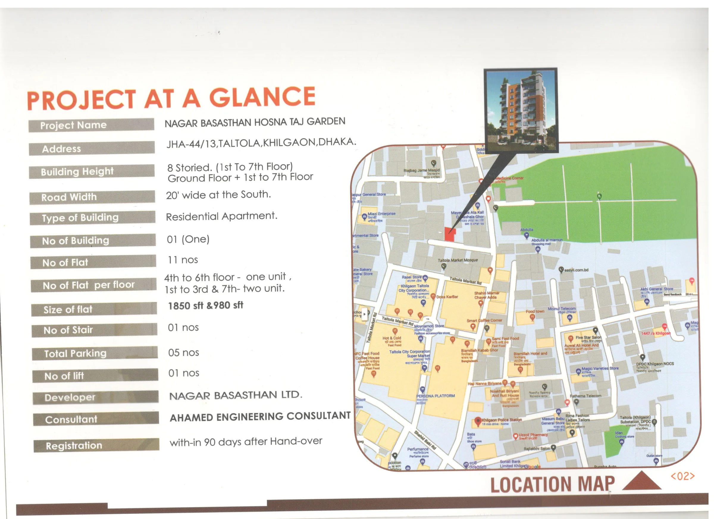 Hosna Taj project location map