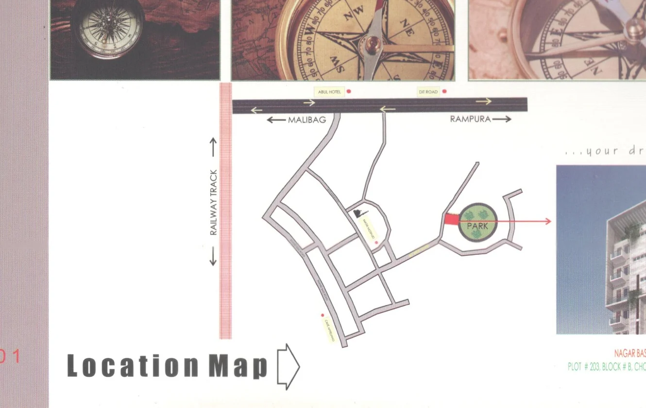 Map showing the location of Siraj Villa in Chowdhurypara, Khilgaon